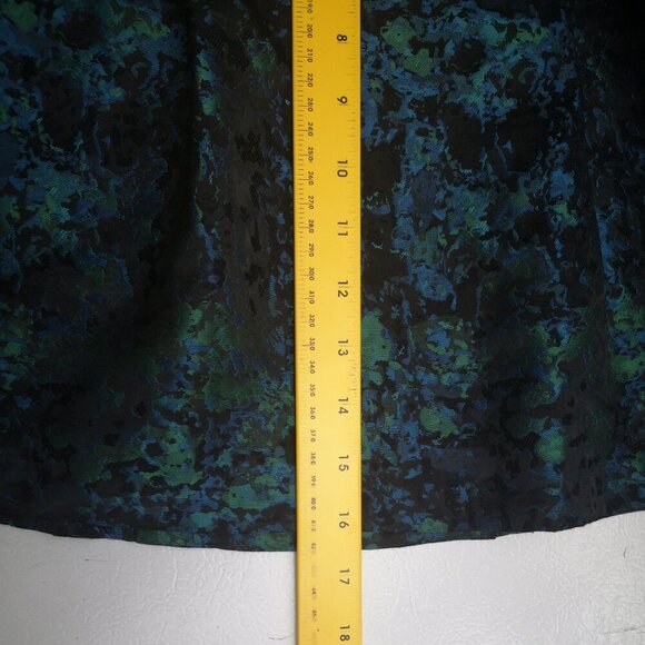 Banana Republic Ladies Size 00 Petite Green Blue Black Patterned A-line Skirt - Picture 9 of 9